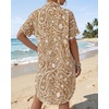 image:imageMANGOPOP Swimsuit Coverup for Women Striped Bathing Suit Cover Up Button Down Shirt Beach Cover Ups Dress 2026 Summer OutfitsKhaki Paisley