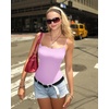 image:imageMANGOPOP Womens Lace Cami Thong Bodysuit Double Lined Square Neck Backless Body Suit Adjustable Spaghetti Strap Tank TopsRose Quartz