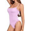 image:imageMANGOPOP Womens Lace Cami Thong Bodysuit Double Lined Square Neck Backless Body Suit Adjustable Spaghetti Strap Tank TopsRose Quartz
