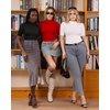 image:imageMANGOPOP Womens Mock Turtle Neck Bodysuits Half Elbow Short 34 Sleeve Bodysuit for Going OutRed