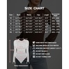 image:imageMANGOPOP Womens Sheer Mesh Puff Long Sleeve Bodysuit Double Lined Crew Neck Thong Body Suits Trendy Fall Tops 2025Coffee