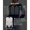 image:imageMANGOPOP Womens Sheer Mesh Puff Long Sleeve Bodysuit Double Lined Crew Neck Thong Body Suits Trendy Fall Tops 2025Deep Blue