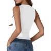 image:imageMANGOPOP Tank Top for Women Double Lined Sleeveless Crew Neck Racerback Slim Basic Fitted Summer ShirtA2white