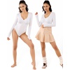 image:imageMANGOPOP Womens Long Sleeve Short Sleeve Bodysuit Sexy V Neck Body Suits Fitted Fall Going Out Tops02long Sleeve White
