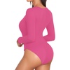 image:imageMANGOPOP Womens Long Sleeve Short Sleeve Bodysuit Sexy V Neck Body Suits Fitted Fall Going Out Tops05long Sleeve Blush