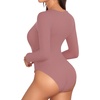 image:imageMANGOPOP Womens Long Sleeve Short Sleeve Bodysuit Sexy V Neck Body Suits Fitted Fall Going Out Tops05long Sleeve Marsala