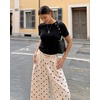 image:imageMANGOPOP Womens Short Sleeve Tunic Tops Business Casual T Shirt with Button 2026 Summer Trendy TeesAblack