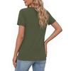 image:imageMANGOPOP Womens Short Sleeve Tunic Tops Business Casual T Shirt with Button 2026 Summer Trendy TeesArmy Green