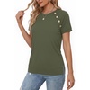 image:imageMANGOPOP Womens Short Sleeve Tunic Tops Business Casual T Shirt with Button 2026 Summer Trendy TeesArmy Green