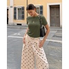 image:imageMANGOPOP Womens Short Sleeve Tunic Tops Business Casual T Shirt with Button 2026 Summer Trendy TeesArmy Green