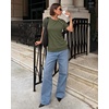 image:imageMANGOPOP Womens Short Sleeve Tunic Tops Business Casual T Shirt with Button 2026 Summer Trendy TeesArmy Green