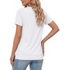 image:imageMANGOPOP Womens Short Sleeve Tunic Tops Business Casual T Shirt with Button 2026 Summer Trendy TeesBwhite