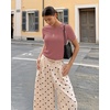 image:imageMANGOPOP Womens Short Sleeve Tunic Tops Business Casual T Shirt with Button 2026 Summer Trendy TeesMarsala