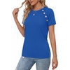 image:imageMANGOPOP Womens Short Sleeve Tunic Tops Business Casual T Shirt with Button 2026 Summer Trendy TeesRoyal Blue