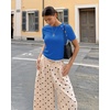 image:imageMANGOPOP Womens Short Sleeve Tunic Tops Business Casual T Shirt with Button 2026 Summer Trendy TeesRoyal Blue