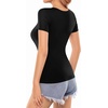 image:imageMANGOPOP Womens Square Neck T Shirts Long Sleeve Short Sleeve Tops Fitted TeesA01 Short Sleeve Black