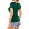 image:imageMANGOPOP Womens Square Neck T Shirts Long Sleeve Short Sleeve Tops Fitted TeesB06 Short Sleeve Dark Green