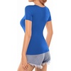 image:imageMANGOPOP Womens Square Neck T Shirts Long Sleeve Short Sleeve Tops Fitted TeesB07 Short Sleeve Royal Blue