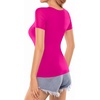image:imageMANGOPOP Womens Square Neck T Shirts Long Sleeve Short Sleeve Tops Fitted TeesB08 Short Sleeve Rose Pink