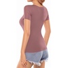 image:imageMANGOPOP Womens Square Neck T Shirts Long Sleeve Short Sleeve Tops Fitted TeesB12 Short Sleeve Marsala