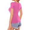 image:imageMANGOPOP Womens Square Neck T Shirts Long Sleeve Short Sleeve Tops Fitted TeesB16 Short Sleeve Blush