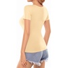 image:imageMANGOPOP Womens Square Neck T Shirts Long Sleeve Short Sleeve Tops Fitted TeesB17 Short Sleeve Nude