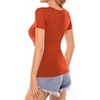 image:imageMANGOPOP Womens Square Neck T Shirts Long Sleeve Short Sleeve Tops Fitted TeesB18 Short Sleeve Sorrel