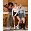 image:imageMANGOPOP Womens Square Neck T Shirts Long Sleeve Short Sleeve Tops Fitted TeesC01 Long Sleeve Burgundy