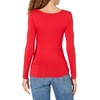 image:imageMANGOPOP Womens Square Neck T Shirts Long Sleeve Short Sleeve Tops Fitted TeesC03 Long Sleeve Red