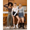 image:imageMANGOPOP Womens Square Neck T Shirts Long Sleeve Short Sleeve Tops Fitted TeesC04 Long Sleeve Coffee