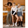 image:imageMANGOPOP Womens Square Neck T Shirts Long Sleeve Short Sleeve Tops Fitted TeesC07 Long Sleeve Camel