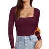 E01 Long Sleeve Burgundy Fleece Lined