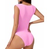 image:imageMANGOPOP Sleeveless Bodysuit For Women Scoop Neck Double Lined Tank Top Body Suit Basic Fitted Summer Going Out TopsBlush