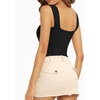 image:imageMANGOPOP Tank Top Bodysuit for Women Square Neck Sleeveless Backless Body Suits Going Out TopsBlack