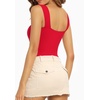 image:imageMANGOPOP Tank Top Bodysuit for Women Square Neck Sleeveless Backless Body Suits Going Out TopsRed