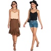 image:imageMANGOPOP Womens Bodysuit V Neck Spaghetti Strap Tank Tops Cami Backless Sleeveless Loose Fit Blouse Body Suits Sexy CasualChampagne