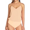 image:imageMANGOPOP Womens Bodysuit V Neck Spaghetti Strap Tank Tops Cami Backless Sleeveless Loose Fit Blouse Body Suits Sexy CasualChampagne