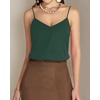 image:imageMANGOPOP Womens Bodysuit V Neck Spaghetti Strap Tank Tops Cami Backless Sleeveless Loose Fit Blouse Body Suits Sexy CasualDark Green