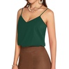 image:imageMANGOPOP Womens Bodysuit V Neck Spaghetti Strap Tank Tops Cami Backless Sleeveless Loose Fit Blouse Body Suits Sexy CasualDark Green