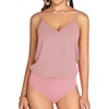 image:imageMANGOPOP Womens Bodysuit V Neck Spaghetti Strap Tank Tops Cami Backless Sleeveless Loose Fit Blouse Body Suits Sexy CasualMauve