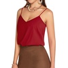 image:imageMANGOPOP Womens Bodysuit V Neck Spaghetti Strap Tank Tops Cami Backless Sleeveless Loose Fit Blouse Body Suits Sexy CasualRed