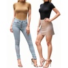 image:imageMANGOPOP Womens Mock Turtle Neck Bodysuit Short Sleeve Body Suits Basic T shirts Clothing Tops02 Camel