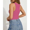 image:imageMANGOPOP Womens Tank Top Scoop Neck Bodysuit Sleeveless Racerback Body Suit Ribbed Knit Slim Fitted Soft Sexy Going Out TopsTank Top Blush