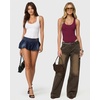 image:imageMANGOPOP Womens Tank Top Scoop Neck Bodysuit Sleeveless Racerback Body Suit Ribbed Knit Slim Fitted Soft Sexy Going Out TopsTank Top Burgundy