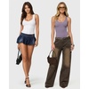 image:imageMANGOPOP Womens Tank Top Scoop Neck Bodysuit Sleeveless Racerback Body Suit Ribbed Knit Slim Fitted Soft Sexy Going Out TopsTank Top Dark Purple