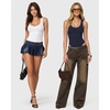 image:imageMANGOPOP Womens Tank Top Scoop Neck Bodysuit Sleeveless Racerback Body Suit Ribbed Knit Slim Fitted Soft Sexy Going Out TopsTank Top Navy Blue