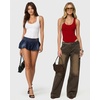 image:imageMANGOPOP Womens Tank Top Scoop Neck Bodysuit Sleeveless Racerback Body Suit Ribbed Knit Slim Fitted Soft Sexy Going Out TopsTank Top Red