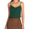 image:imageMANGOPOP Womens Bodysuit V Neck Spaghetti Strap Tank Tops Cami Backless Sleeveless Loose Fit Blouse Body Suits Sexy CasualDark Green