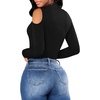 image:imageMANGOPOP Long Sleeve Body Suits Mock Turtleneck Sexy Cold Shoulder Cutout Going Out TopsA Black