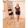 image:imageMANGOPOP Shapewear Bodysuits for Women Tummy Control Scoop Neck Short Sleeve Seamless Thong Compression body shaper TopsCoffe